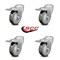 Service Caster 4 Inch Gray Polyurethane Swivel Bolt Hole Caster Set with Total Lock Brake SCC SCC-BHTTL20S414-PPUB-4 - alternate 4